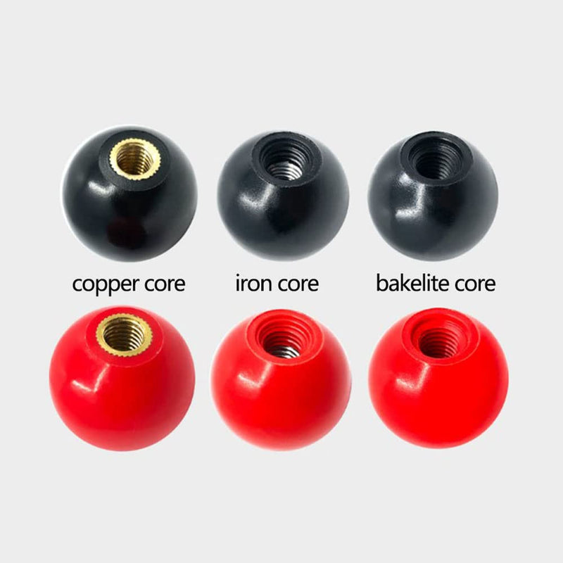[Australia - AusPower] - Othmro 5Pcs Threaded Ball Knobs, 0.98Inch Dia 0.24Inch Thread M6 Female Thread Black Bakelite Handle Thermoset Ball Knob for Lawn Mowers Exercise Equipment Machinery Valves Spigots (BM6x25) 