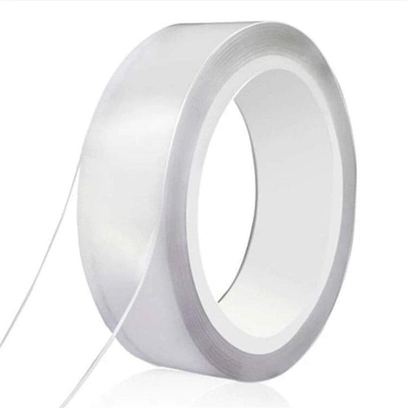TEZONG Clear Double Sided Wall Tape 16.4ft/5M Extra Large Picture Hanging Tape Multipurpose Mounting Tape Heavy Duty Removable Gel Grip Tape Adhesive Washable Traceless Sticky Tape Anti Slip
