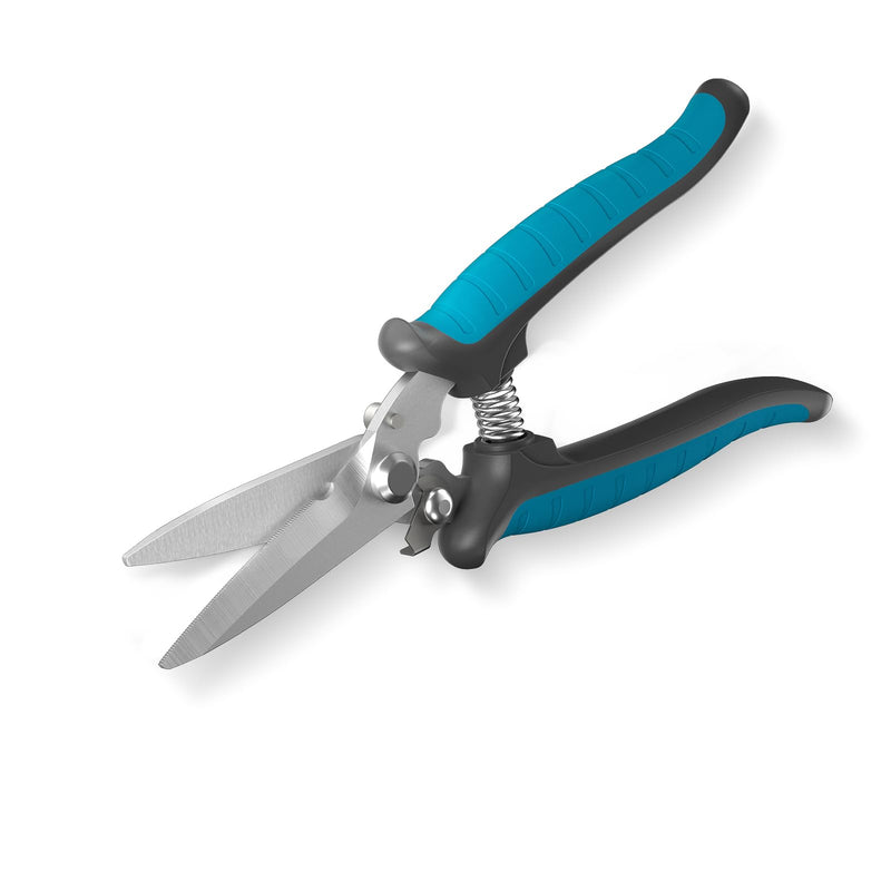 [Australia - AusPower] - GARTOL 8" Scissors All Purpose Heavy Duty - Razor-sharp Tin Snips for Sheet Metal, Electrical Wires, Insulation, Ropes, Cardboard | Electrician Tools with Cable Notch, Ergonomic Grip | DIY Scissors 