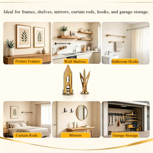 YZGOOO self-drilling drywall anchors with screws kit, 400-piece set in clear hardware box