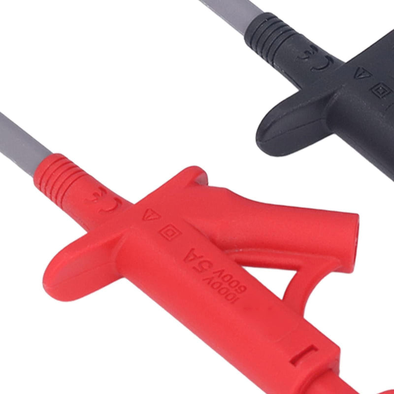 [Australia - AusPower] - Flexible Test Hook Clip, Professional High Voltage Flexible Test Hook Multimeter Electrical Testing Grabber Hook with 4MM Banana Jack J.30042 