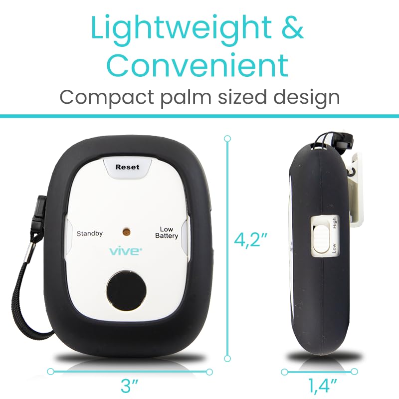 [Australia - AusPower] - Vive Magnet Pull Cord Chair Alarm for Elderly Adults - Bed Alarm - Fall Prevention for Elderly Dementia Patients - String Exit Alert Detection for Caregivers Monitoring Seniors - Batteries Included White 