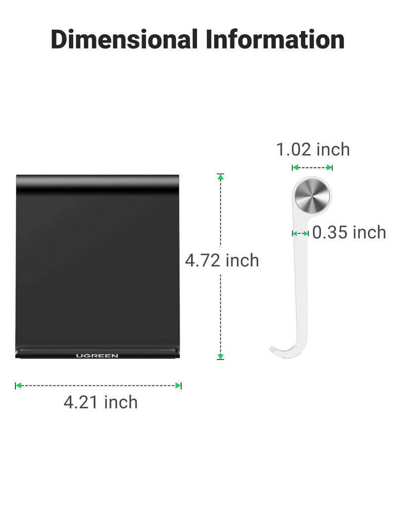 [Australia - AusPower] - UGREEN 2 Pack Tablet Stand Holder Adjustable Desktop Portable Stand Home Office Desk Accessories Compatible with iPad 10.2 iPad Pro 11 Inch iPad 9.7 iPad Mini 6 5 4 3 Phone Black and White Black+White 