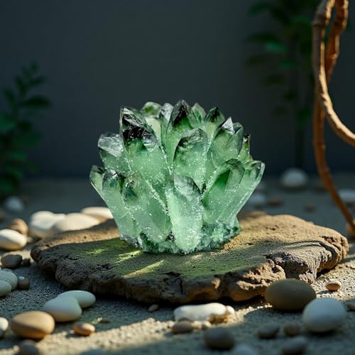 Natural Crystal Green Crystal Cluster Green Crystal Stone Large Quartz Crystal,Quartz Crystal Cluster, Green Stone Green Crystals
