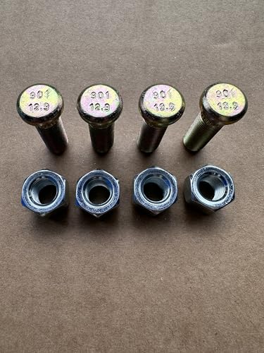 QINGE RACING front wheel bolt lug studs and lug nuts for Club Car DS and Precedent golf carts