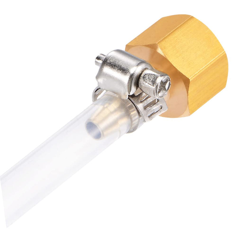 [Australia - AusPower] - 6PCS Solid Brass Thread Barb Hex Fittings 1/4"NPT Female x 1/4" Barb Include 6 Stainless Steel Clamps 1/4"Barb 