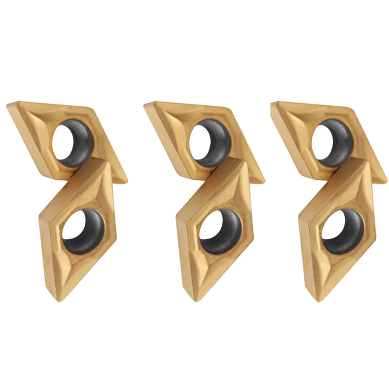 [Australia - AusPower] - Akozon CNC Carbide Tip Inserts Pack of 10 Solid Carbide Reversible Blade Cutting Tool DCMT070204 US735 DCMT51.51 