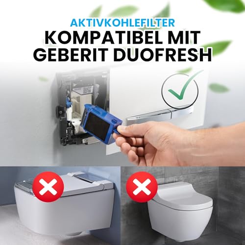 Activated Carbon Filter Compatible with Geberit DuoFresh - Replacement Filter - Odour Neutralisation, Odour Filter, Toilet Air Purifier - Made in Germany