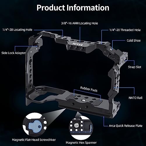 Nitze Cage for Canon R6 Mark III/R6 Mark II/R5 C/R5/R6 - T-C04A