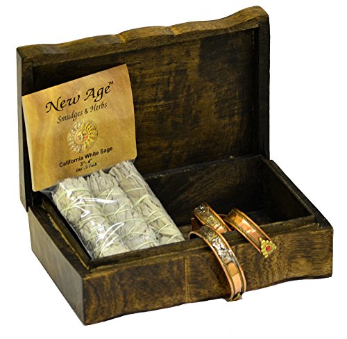 New Age Smudges and Herbs Wood Box Tree of Life 9" L X 6" W