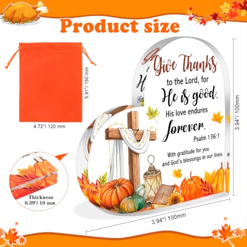 HOWAF Thanksgiving Fall Religious Decor Acrylic Heart Sign