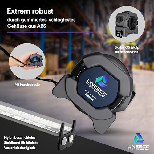Premium Tape Measure 3 m | Auto Lock - Automatic Tape Lock | Tape Measure 3 m | Magnetic Hook | Tape Measure | Extremely Robust | Roll Tape Measure 1