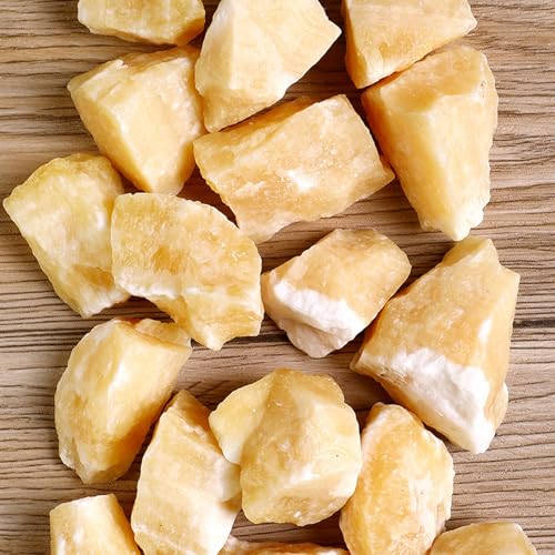 Yellow Jade Raw Crystals Healing Crystals Natural Rough Stones 1.2-2" for Tumbling, Fountain Rocks, Yoga, Meditation, Polishin, Gift 43 Yellow Jade