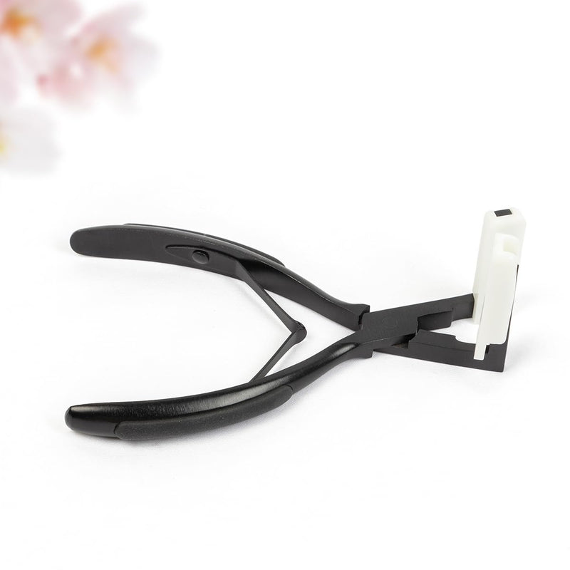 Black Hair Extension Tools Professional Stainless Steel Hair Extension Pliers Anti Slip Pad Clamp Tool For Salon Stylists & Home Users Tape In Hair Extensions Installation 5.8 Inch Black