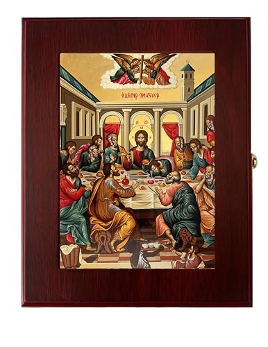 Needzo The Last Supper Mystical Supper Wall Hanging Icon Box and Table Decorative Box 7 1/2 Inch, Religious Gift For Man or Woman