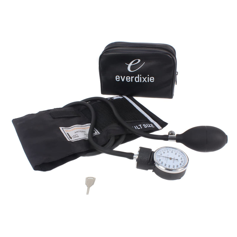 [Australia - AusPower] - Dixie EMS Deluxe Aneroid Sphygmomanometer Blood Pressure Set W/Adult Cuff, Carrying Case and Calibration Tool - Black 