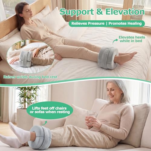 Ryfinvse foot elevation pillow made of high-density foam, designed for ankle and leg support, with a comfortable, contoured shape.