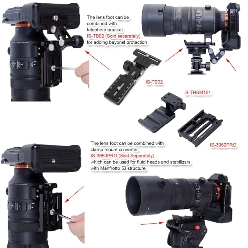 Metal Tripod Mount Ring Stand Lens Collar Base Replacement Foot Compatible with Sigma 500mm F5.6 DG DN OS Sports & 70-200mm F2.8 DG DN OS Sports, Support Bracket is Arca-Swiss Fit Quick Release Plate