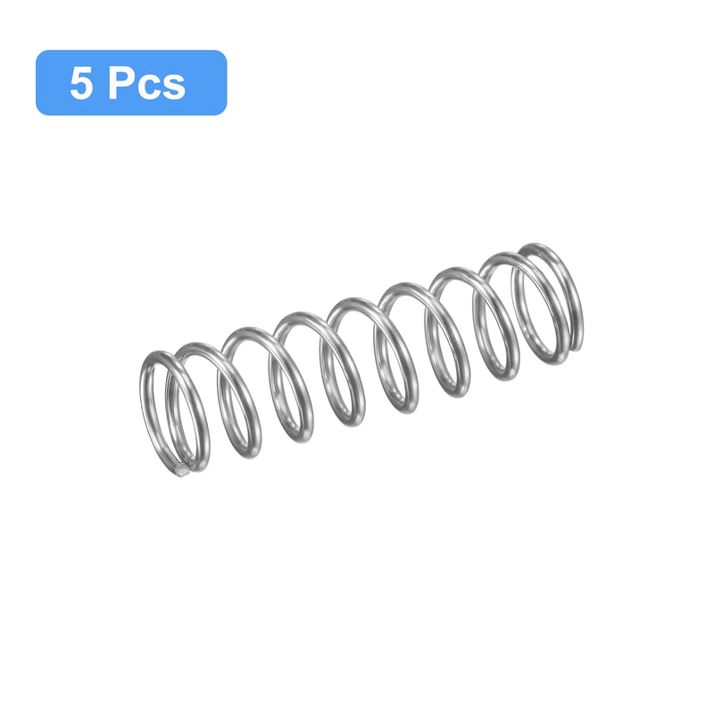 [Australia - AusPower] - uxcell Compression Spring, 5Pcs 304 Stainless Steel, 9mm OD, 1mm Wire Size, 30mm Free Length, Silver Tone 9x1x30mm 