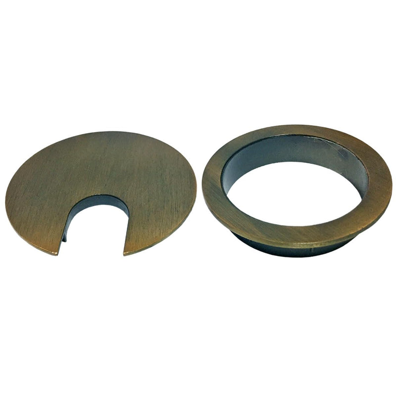 [Australia - AusPower] - Electriduct 2-3/8" Metal Desk Grommet Two-Piece Design (Brushed Bronze) 1 Piece Brushed Bronze 