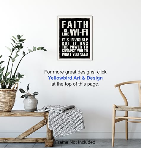Religious Home Decor LARGE 11x14 - Inspiration Bible Verse Artwork - Religious Wall Decor for Men - Motivation Quotes - positive affirmation - Faith Wall Art - spiritual Gifts - Psalm 91 - Unframed 11"L x 14"W