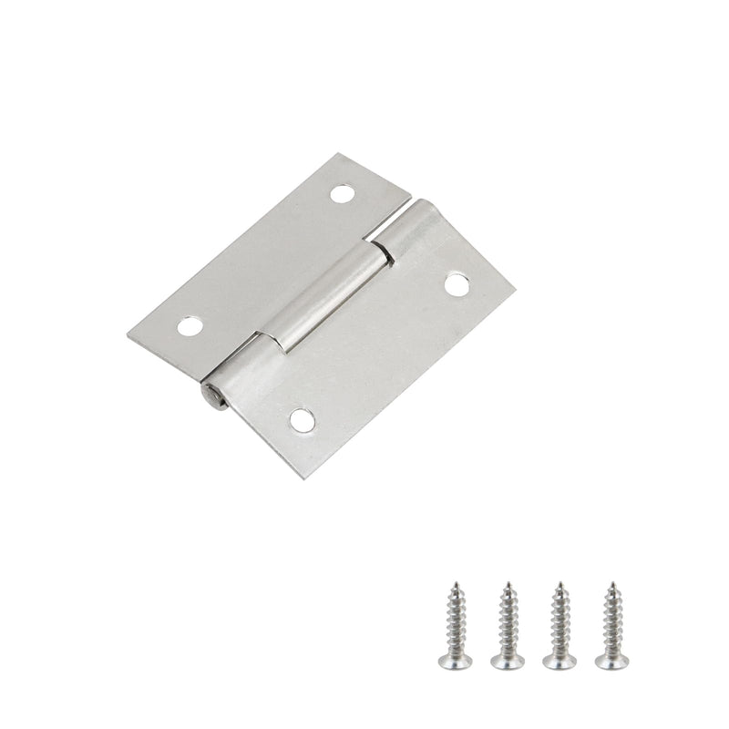 MY MIRONEY 40PCS Stainless Steel Folding Hinges 2 Inch Silver Cabinet Door Hinge Home Furniture Hardware Hinge for Wooden Box, Door and Window, DIY Projects 2"; Silver; 40PCS