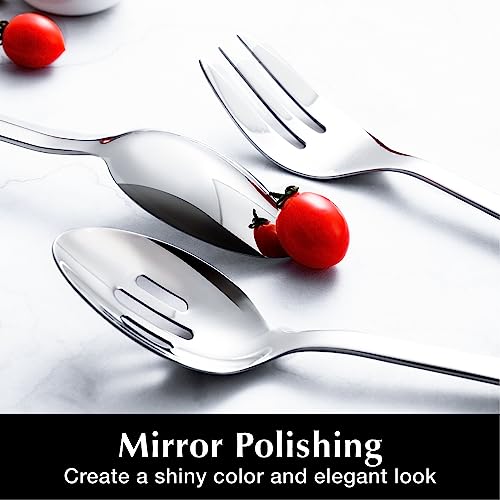 KINGSTONE 18/10 Stainless Steel Slotted Serving Spoons 4 Piece Sets 4 slotted spoons