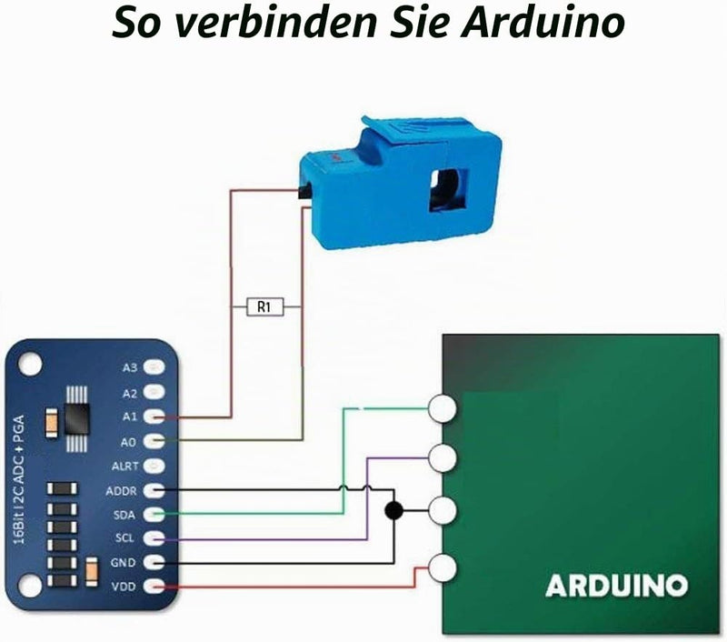 ARCELI 30A SCT-013-030 Non-invasive Sensor Split Core AC Current Converter for Arduino