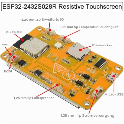 DIYmalls 2.8 Inch ESP32 Display ESP32-2432S028R Resistive Touch Screen 240 x 320 TFT LCD Module ESP-32 Development Board for Arduino IDE 2.8"