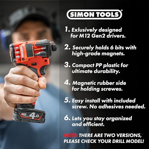 Simon Tools Magnetic Bit Holder for Milwaukee M12 Impact Driver & Drill - Milwaukee Bit Holder for M12 Gen 3