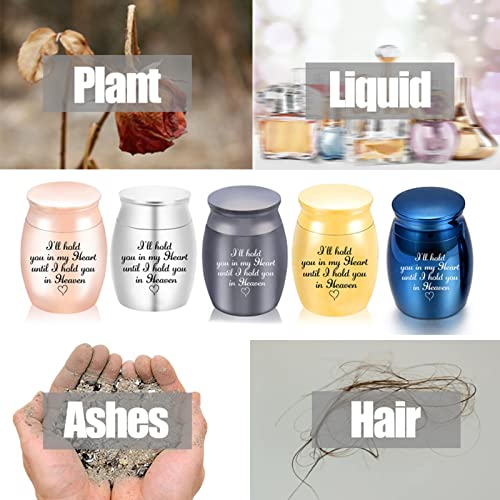 Small Urns Mini Cremation Human Ashes Holder Stainless Steel Memorial Keepsake Ash Funeral Urn for Pet Small Ashes Urns for dog pet Black