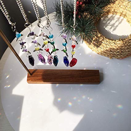H&D HYALINE & DORA Set Sun Catcher Crystal Rainbow Beads Chain Fengshui Hanging Ornaments Decor for Home Office Garden Window Gifts
