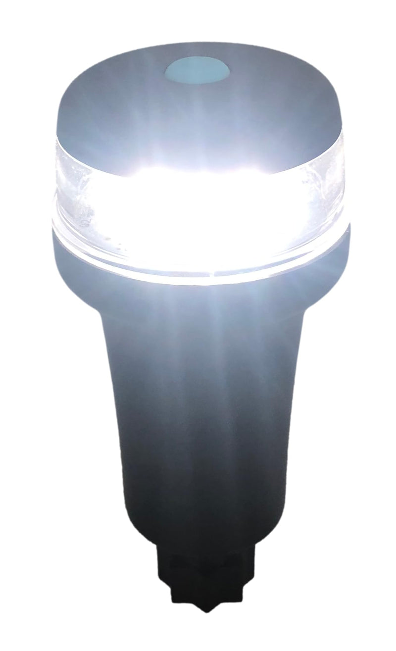 Pactrade Marine Navigation Lights for Boats LED - White Battery Powered Nav Lights for Boats - Surface Mounts (Curved), Fixed Base, 2-Mode Operation - 1NM Waterproof