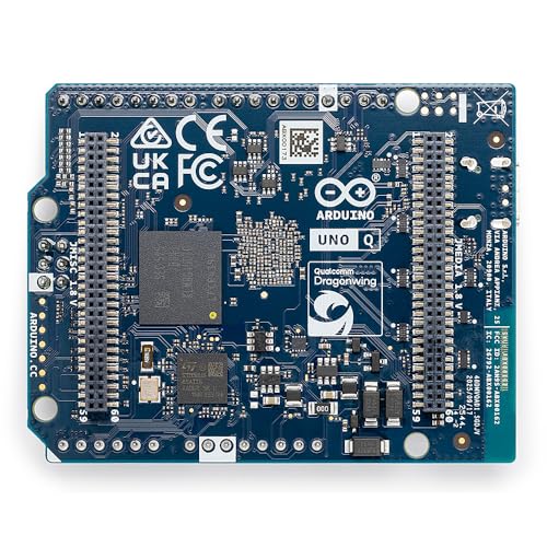 Arduino UNO Q 4GB [ABX00173] Hybrid Board, Qualcomm Dragonwing QRB2210 Microprocessor (MPU) & STM32U585 Microcontroller (MCU), AI Vision, Voice, IoT, Robotics, Linux Debian OS, Wi-Fi 5, USB-C 4.0 GB 32.0 GB