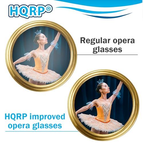 HQRP 3 x 25 Theatre Opera Glasses Binocular, Elegant Black Color with Silver Trim, Built-in Extendable Handle, Crystal Clear Optic (CCO), for Adults Kids Women in Musical Concert Sport Events etc. Black with Silver