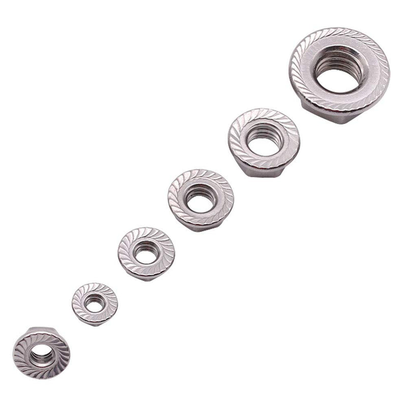 [Australia - AusPower] - M5-0.8mm (50 pack) Serrated Flange Hex Locknuts, 304 Stainless Steel 18-8 lock nut, Finish Hex lock Nut M5-0.8mm 50 