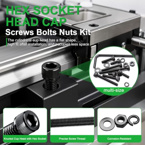 Twidec/1015PCS M3 Screws Assortment Kit,Hex Socket Cap Head Screws 1015pcs Hex Cap Head