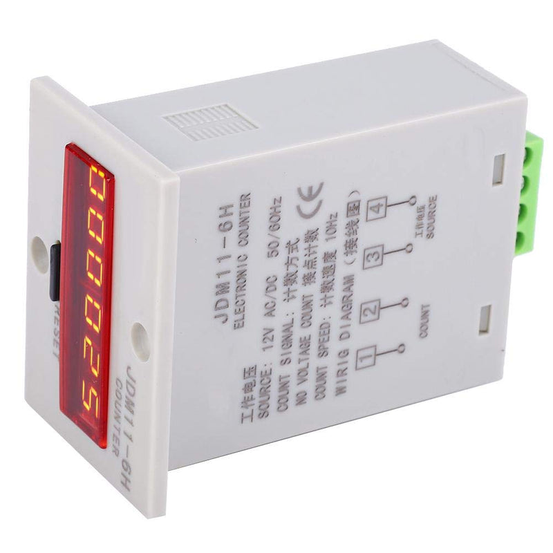 [Australia - AusPower] - Electronic Counter JDM11-6H No Voltage Meter 6 Digit Electronic LED Digital Display Counter Relay, #712, Digital AC/DC24V 