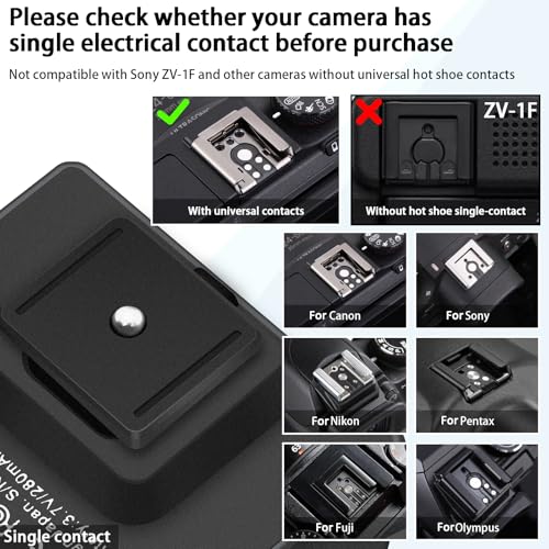 MEDALight F1 Mini Camera Flash Camera Flash Speedlite for Ricoh (GR3/GR3X,etc.) Nikon/Canon/Fuji,Digital Film Cameras,Mini hot Shoe Flash for DSLR Camera（Not Compatible for Sony ZV-1F. Black