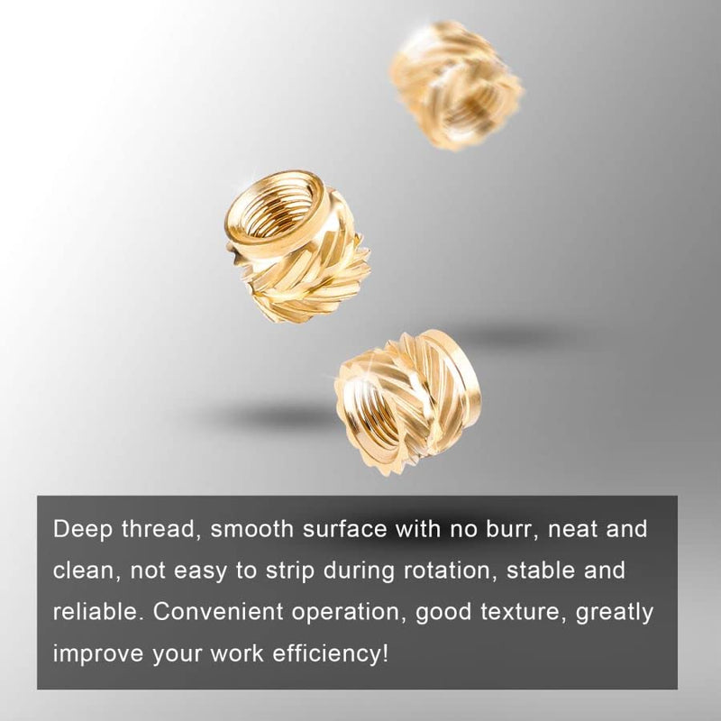 [Australia - AusPower] - 50pcs 3D Printing Brass Nuts, M5x5.8x7.1mm M5 Threaded Insert Knurled Brass Nuts Female Thread Knurled Heat Embedment Nut for 3D Printing Parts Loptop Automotive Plastic Shell 