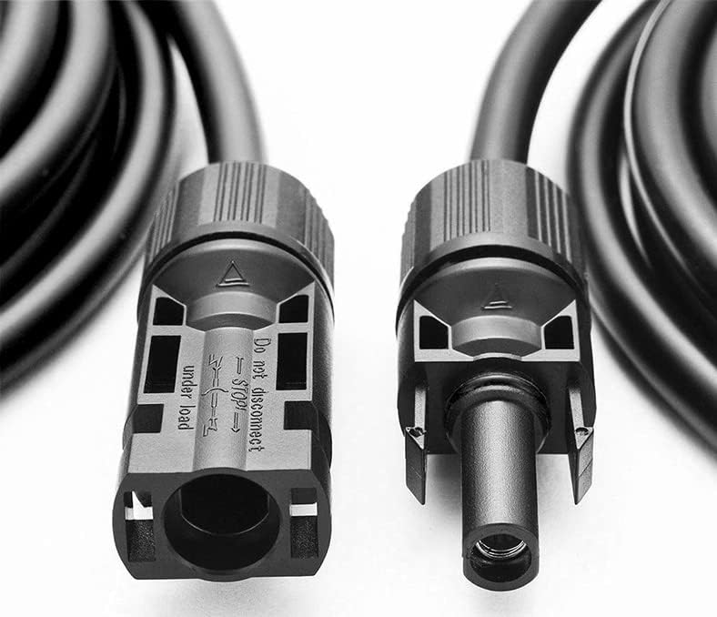 SOLARTRONICS Solar Cable 6 mm² 5 m with Solar Plug on Both Sides Black | Solar extension cable for solar system, H1Z2Z2-K, flexible, water-resistant, TÜV Rheinland, made in Germany, 2 x 5 m 5m - 6mm²