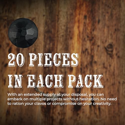 Self Adhesive Dome Top Round Clavos, 1-1/2" - Upholstery Nails & Furniture Tacks - Decorative Door Nail for Farm Barn & Garage Doors, Fiberglass, Wooden, Metal, The Rustic Express - 20 Pack 1-1/2" Dome Top Round