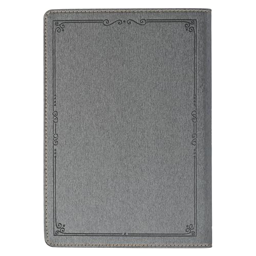 Christian Art Gifts Classic Journal, Trust in the Lord Proverbs 3:5 Inspirational Scripture Notebook, Ribbon Marker, Charcoal Gray Vegan Leather Flexcover, 336 Ruled Pages