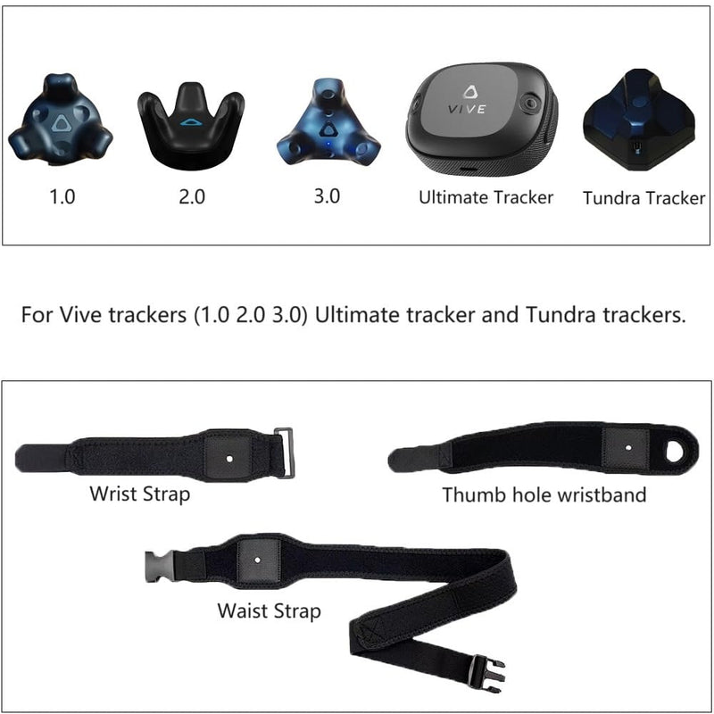 [Australia - AusPower] - HTC Vive Full Body Tracker Strap, Tracker Fixed Strap, Waist Belt, Hand and Foot Strap, 1 for Virtual Reality, 2 Hand Bowl Straps,2 Palm Strap 