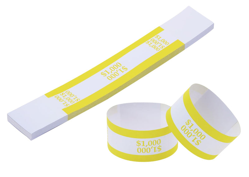 ONLYKXY 50pcs Self Sealing Cash Currency Straps Money Paper Bands Bill Wrappers Tape for Bank Supermarket Currency Organize Cash Dollar Wraps Organizer ($1000) $1000
