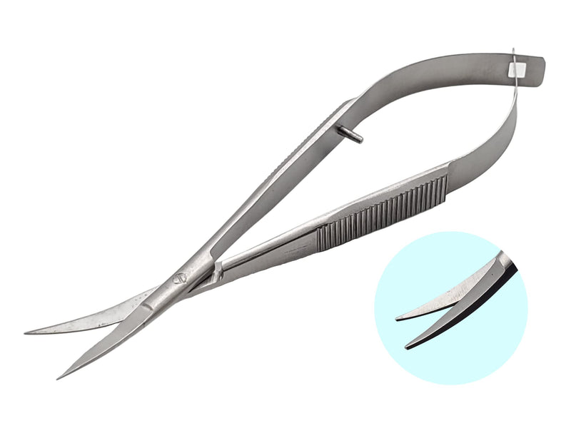 [Australia - AusPower] - Micro Scissors 4.5" Castroviejo Stitch Cutting Embroidery Spring Action Extra Sharp Squeeze Scissors for ENT Eye Skin Dental Veterinary Surgeon by Artman Instruments (Curved) Curved 