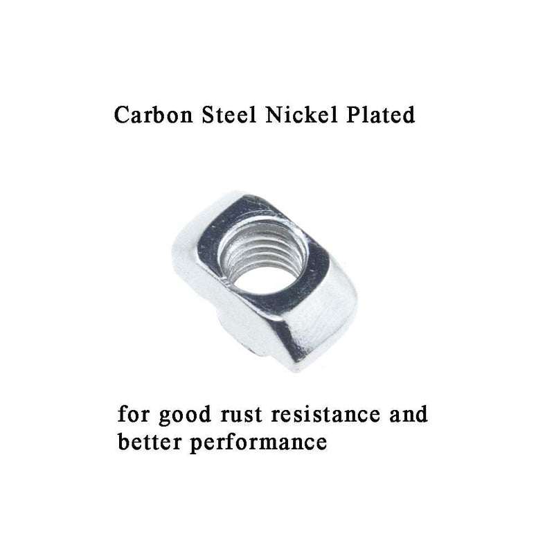 [Australia - AusPower] - Sliding T Slot Nuts 4040 Series M8 24 Pack T Nuts Carbon Steel Nickel Plated Half Round Roll in Sliding 8mm Slot Aluminum Profile Accessories for T Slot Aluminum Profile 40 x 40 Series 40 SERIES M8,24 PIECES 