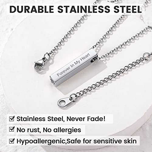 GOLDCHIC JEWELRY Urn Necklaces for Ashes, Stainless Steel Pet/Cross/Birthstone/Tree of Life Personalized Keepsake Memorial Jewelry for Women Cube - 316L Stainless Steel No Engraving