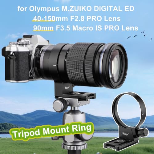 Haoge LMR-OM415 Lens Collar Replacement Foot Tripod Mount Ring for Olympus M.ZUIKO Digital ED 40-150mm F2.8 PRO,90mm F3.5 Macro is PRO Lens Built-in Arca Swiss Type Quick Release Plate