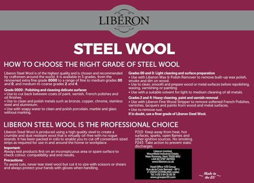 Libéron Grade 0000 steel wool 1/2 lb roll, 250g (8.8 oz) product image